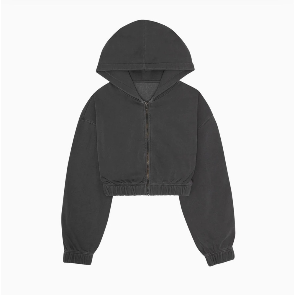 TALENTLESS Women’s Zip Crop Jacket in Steel Grey